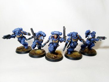 Warhammer 40k Space Marine Primaris Assault Intercessors x5 (Pro-Painted)