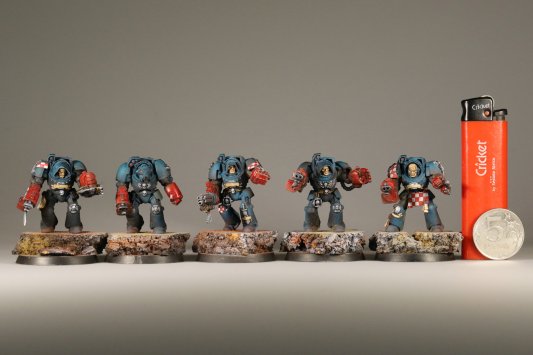 Warhammer 40k Space Marine Terminators x5 (Painted)