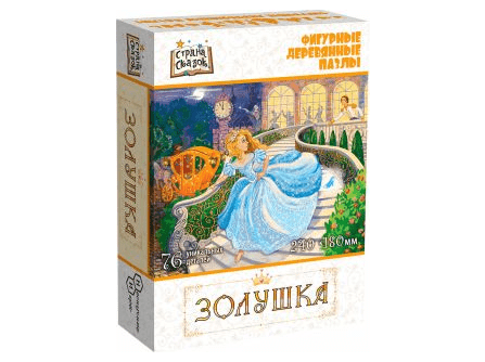 Фигурный деревянный пазл "Страна сказок: Золушка"