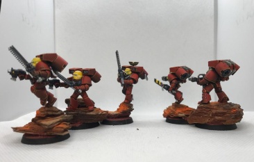 Warhammer 40k Space Marines Blood Angels Assault Squad x 5 (Pro-Painted)