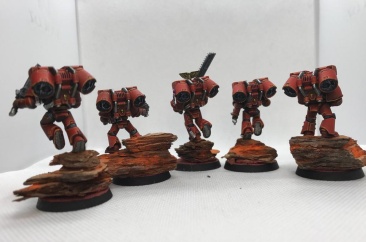 Warhammer 40k Space Marines Blood Angels Assault Squad x 5 (Pro-Painted)
