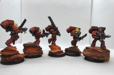 Warhammer 40k Space Marines Blood Angels Assault Squad x 5 (Pro-Painted)
