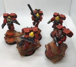Warhammer 40k Space Marines Blood Angels Assault Squad x 5 (Pro-Painted)