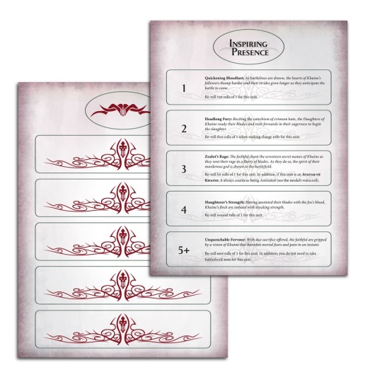 Warscroll Cards: Daughters of Khaine