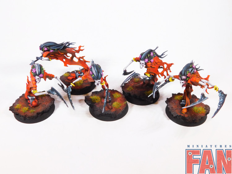 Warhammer Age of Sigmar Nighthaunt Dreadscythe Harridans x5 (Pro-Painted)