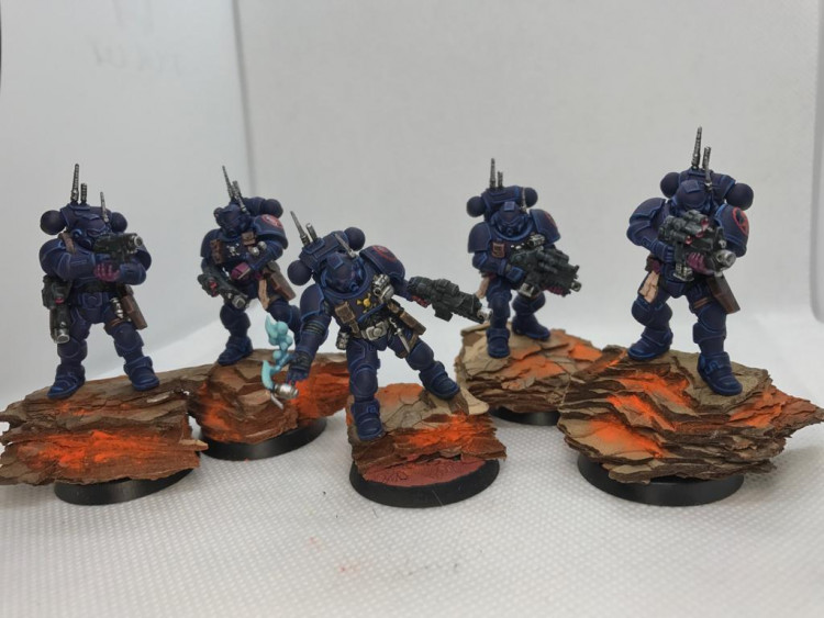 Warhammer 40k Space Marines Crimson Fists Infiltrators x5 (Pro-Painted)