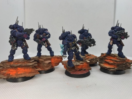 Warhammer 40k Space Marines Crimson Fists Infiltrators x5 (Pro-Painted)