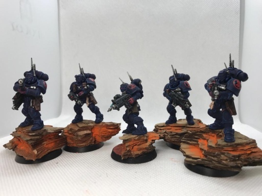 Warhammer 40k Space Marines Crimson Fists Infiltrators x5 (Pro-Painted)