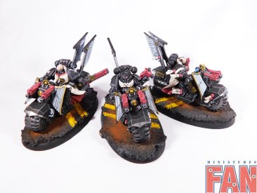 Warhammer 40k Dark Angels Ravenwing Bikes x3 (Pro-Painted)