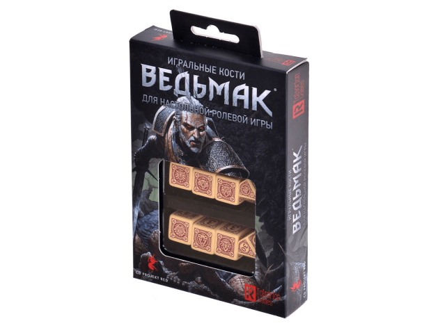 Игральные кости для настольной ролевой игры &quot;Ведьмак&quot;, 8 шт., бежевый/бордовый