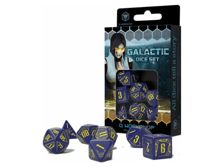 Набор кубиков Galactic, 7 шт., Navy/Yellow