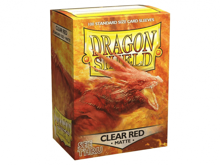 Протекторы Dragon Shield (100 шт., 63x88 мм): прозрачные матовые красные