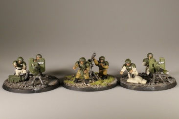 Warhammer 40K: Imperial Guard Cadian Heavy Weapon Squad x3 (Painted)