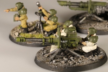 Warhammer 40K: Imperial Guard Cadian Heavy Weapon Squad x3 (Painted)