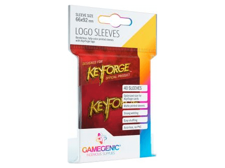 Протекторы Gamegenic для KeyForge красные с логотипом (40 шт., 66x92 мм)