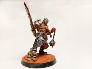 Warhammer Age of Sigmar Blades of Khorne Slaughterpriest with Hackblade and Wrath-hammer (Pro-Painted)