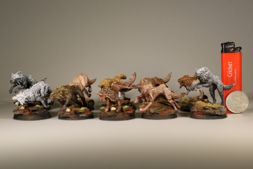 Warhammer 40k Space Wolves Fenrisian Wolf Pack x10 (Painted)