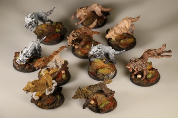 Warhammer 40k Space Wolves Fenrisian Wolf Pack x10 (Painted)