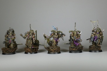 Warhammer 40k Death Guard Plague Marines x5 (Painted)