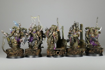 Warhammer 40k Death Guard Plague Marines x5 (Painted)